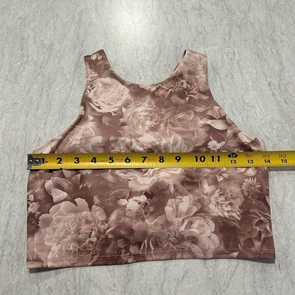 Athleta A-C Conscious Crop Top Floral Rose Print Pink Beige Size Small - Picture 9 of 11